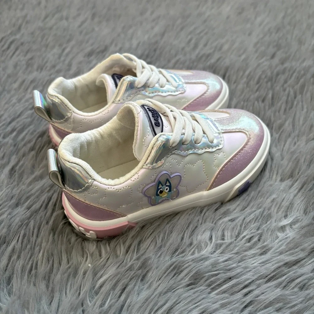 Bluey Shoes Purple Pink‎ White Shinny Toddler 7c Slip On